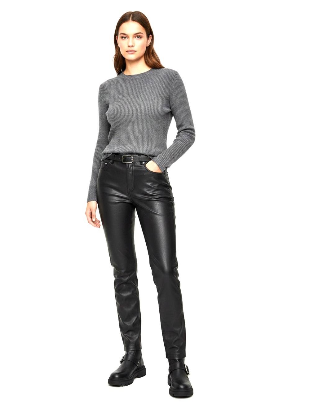Faux Leather Lightweight Jeans • NWT • 16" waist..29.5" inseam..11" rise